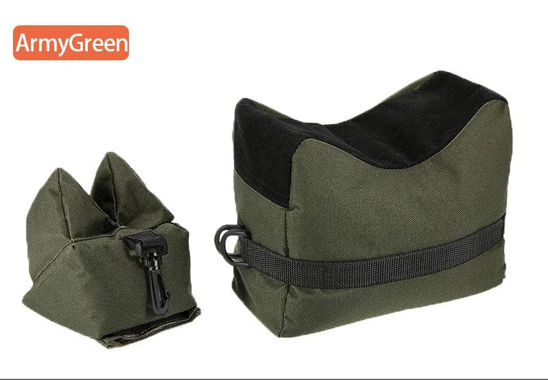 Borsa per pistola da tiro da cecchino Borsa anteriore posteriore Supporto per bersaglio Supporto per fucile Panca per sacchi di sabbia Poggia fucile da caccia non riempito Accessori softair