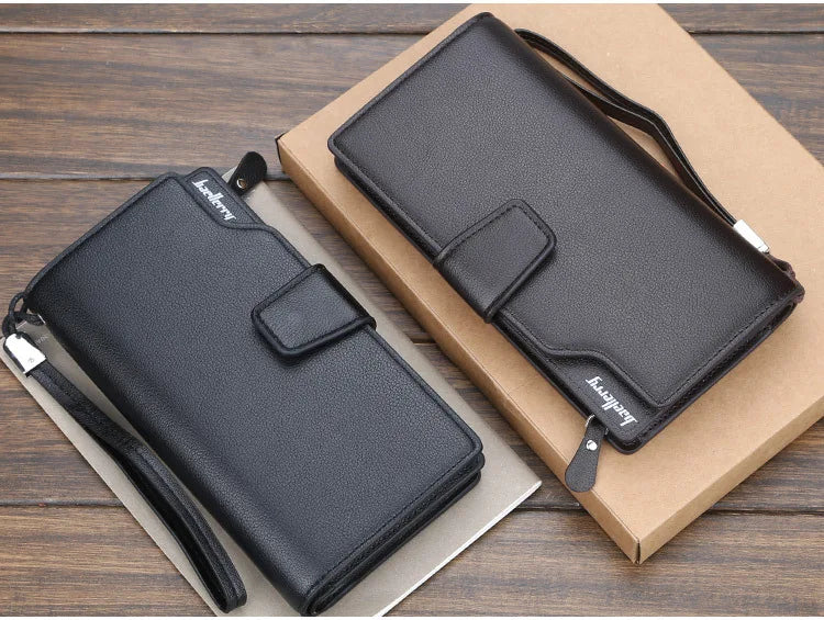 Baellerry portafogli da uomo stile lungo porta carte di alta qualità borsa da uomo con cerniera portafoglio in pelle PU di marca di grande capacità per uomo