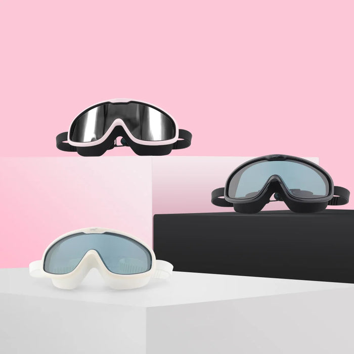 COPOZZ 2025 Occhialini da nuoto antiappannamento Lenti a forma intera Protezione UV con grande montatura in silicone Occhiali da nuoto per uomini e donne