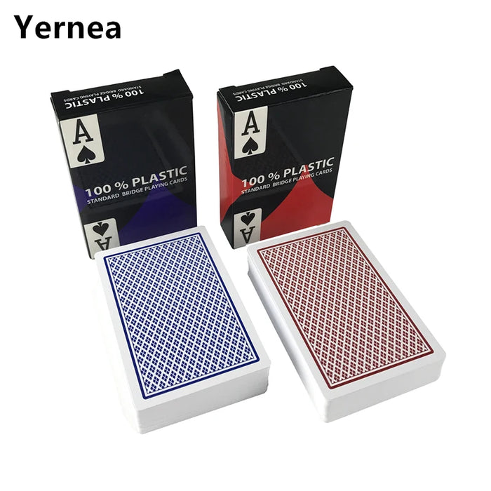 2 pz/lotto Baccarat Texas Hold'em carte da gioco in plastica resistente all'usura impermeabile Poker Card Board Bridge Poker Game Yernea