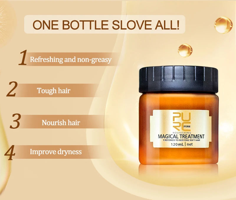 PURC Trattamento magico Maschera per capelli Nutrizione Maschera per infusione per 5 secondi Ripara i danni ai capelli Ripristina la cura dei capelli morbidi