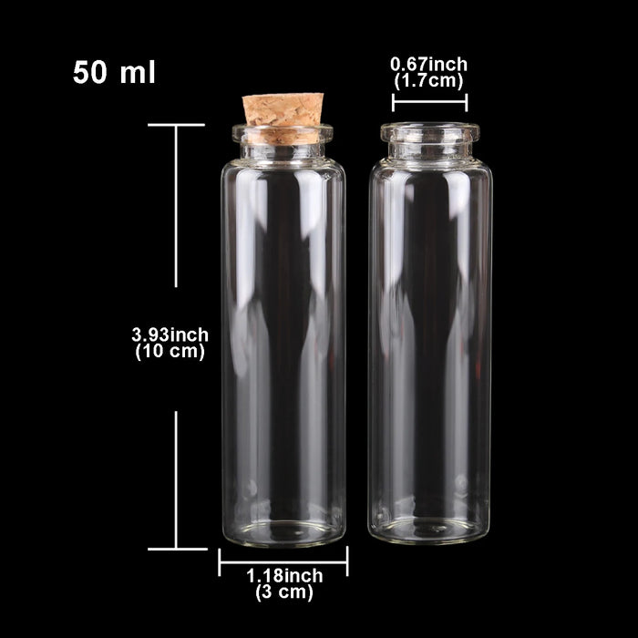24 pezzi 10 ml 15 ml 20 ml 25 ml 30 ml Simpatiche bottiglie di vetro trasparente con tappo in sughero Bottiglie vuote di spezie Barattoli Fiale artigianali fai da te