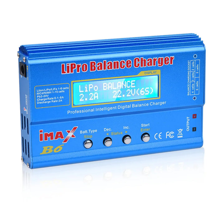 Caricabatteria multifunzione IMAX B6 80W per Lipo Li-ion LiFe NiMh Ni-Cd PB RC Balance Scaricatore + Adattatore 15V 6A Opzionale