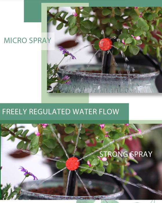 MUCIAKIE 50M-5M Sistema di irrigazione a goccia fai-da-te Irrigazione automatica Tubo da giardino Micro Kit di irrigazione a goccia con gocciolatori regolabili