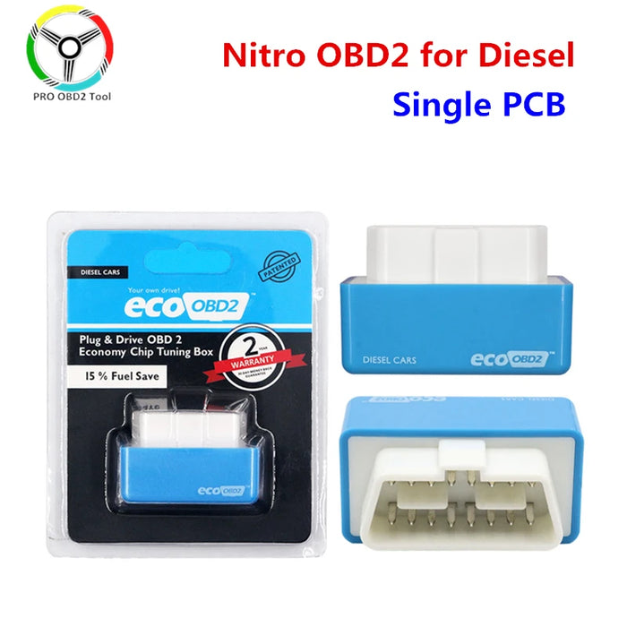 15% risparmio di carburante EcoOBD2 Nitro obd2 per benzina benzina auto Eco OBD Diesel Nitro OBD2 Chip Tuning Box Plug & Driver