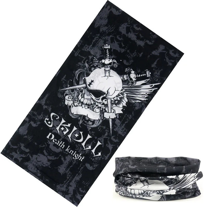 Sciarpa al collo con anello magico con teschio Fascia per capelli Bandana multifunzionale Viso Tubo tubolare senza cuciture Sciarpe unisex per uomo donna