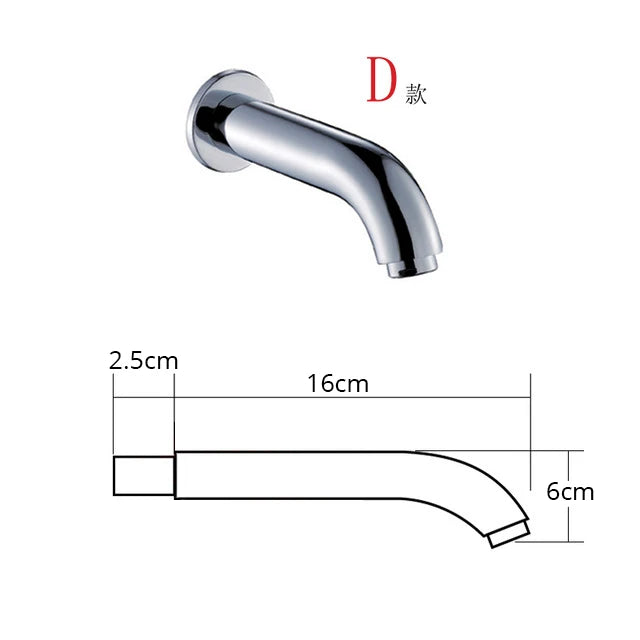 BECOLA Beccuccio per rubinetto a parete Beccucci quadrati e rotondi in ottone cromato/nero Accessori per rubinetti per doccia a cascata