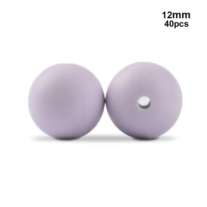 LOFCA 40 pz 12mm Perle di Silicone Dentizione Masticare Perline Food Grade Massaggiagengive Collana BPA Libero Gioielli Fai Da Te Bambino Massaggiagengive Giocattolo Ciuccio