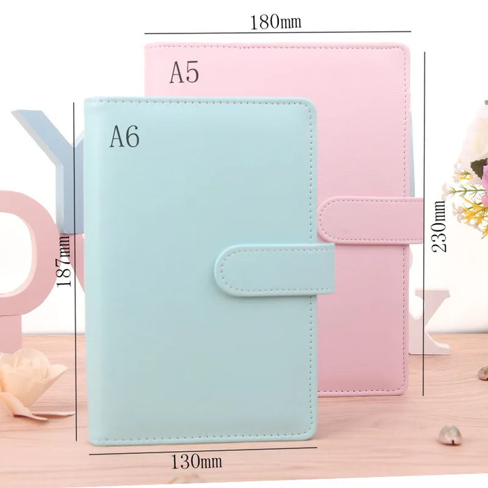 Amaretto Color A6/A5 PU Leather raccoglitore fai da te copertina del taccuino diario Agenda Planner copertina di carta cancelleria scolastica