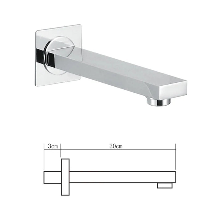 BECOLA Beccuccio per rubinetto a parete Beccucci quadrati e rotondi in ottone cromato/nero Accessori per rubinetti per doccia a cascata