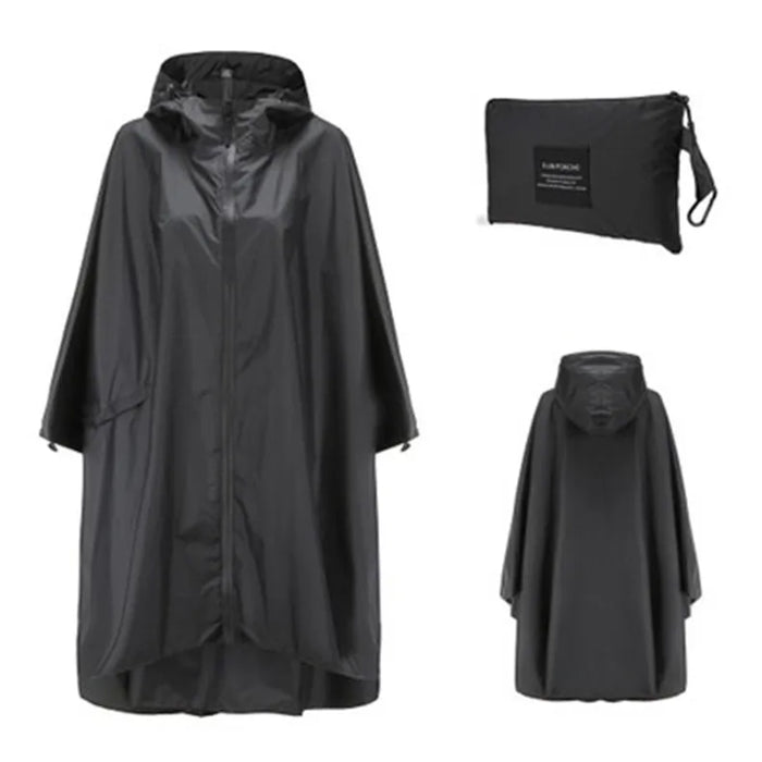 Donna Uomo Poncho Impermeabile Copertura per tenda impermeabile Indossare all'aperto Escursionismo Biker Cappotto antipioggia Giacca con zip Mantello Trench