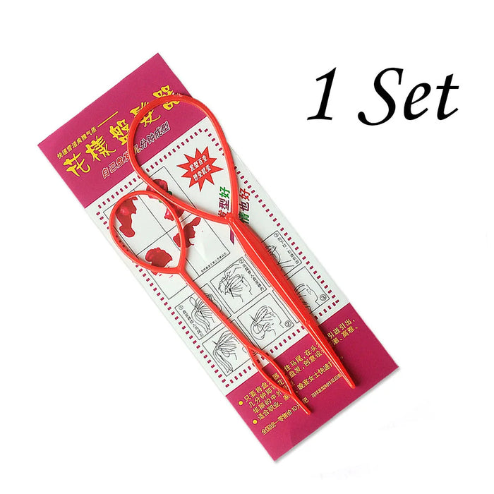 Strumento per lo styling dei capelli in plastica Magic Topsy Tail Treccia per capelli Coda di cavallo Styling Clip Bun Maker per acconciature per ragazze