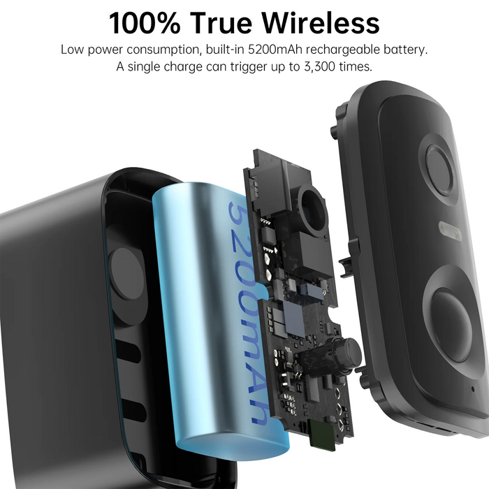 WESECUU 4MP Outdoor Battery Camera Wireless Security Video 2.4G/5G WIFI Network Security Camera