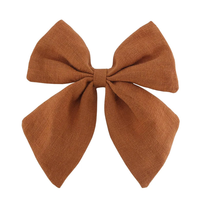 Fiocchi per capelli in cotone e lino Boutique Fermagli per capelli Neonate Donne Grandi mollette per fiocco da marinaio Fermagli per capelli Accessori per capelli Copricapo