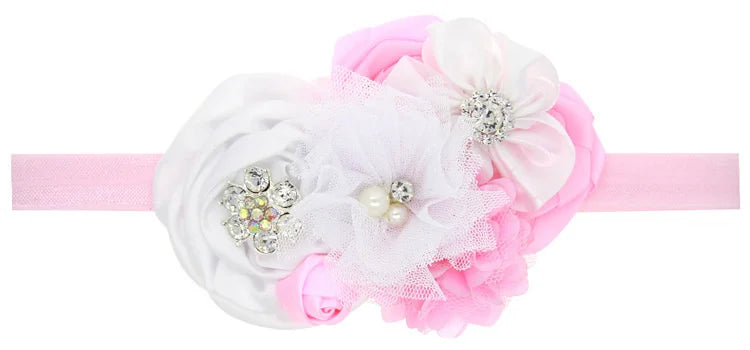 1 pezzo Fascia per capelli per bambina Accessori per capelli per neonato Fascia per capelli per neonato Fasciatura per bambino Copricapo in cristallo Fiore Rosa Puntelli per foto