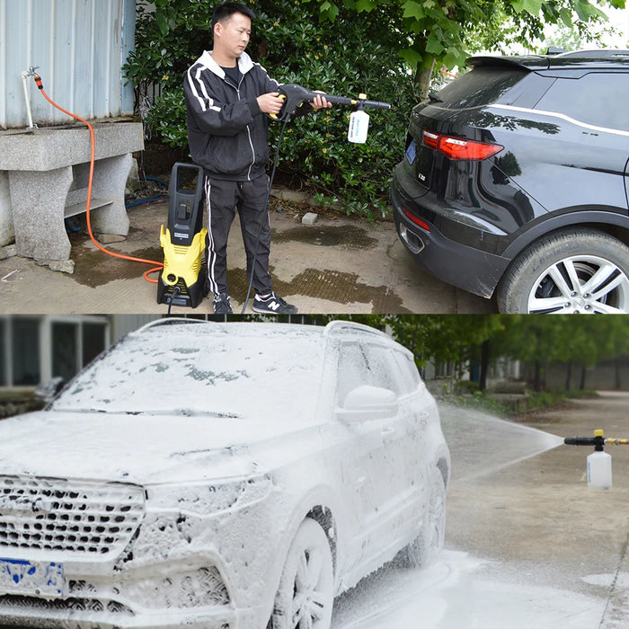 Lavatrice per auto Generatore di schiuma per lancia di schiuma di neve Schiuma di sapone Schiuma per auto Spruzzatore di schiuma Pistola per schiuma Ugello per idropulitrice Bosch ad alta pressione