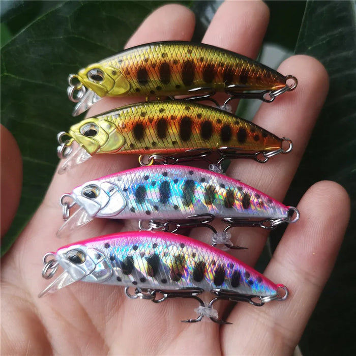 Tsurinoya 4PC 50mm 5g Affondamento Minnow Esca Artificiale per la Pesca Alla Trota Spigola Wobbler Laser Duro Lungo Cast Richiamo di Pesca DW63