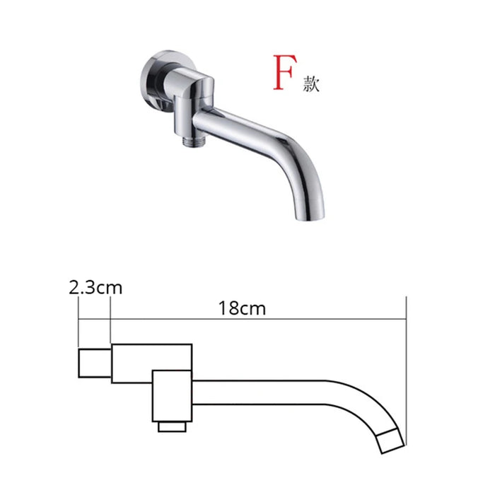 BECOLA Beccuccio per rubinetto a parete Beccucci quadrati e rotondi in ottone cromato/nero Accessori per rubinetti per doccia a cascata