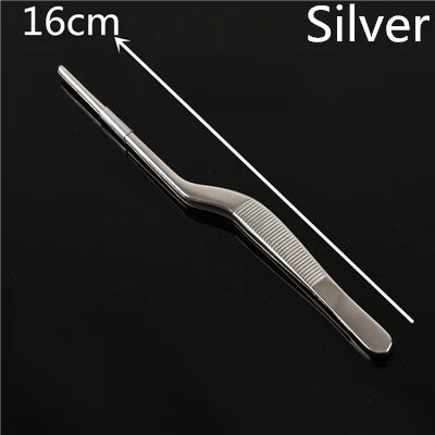 Pinzette per cucina e bar in acciaio inossidabile da 30 cm Pinze per alimenti Cucina Pinzette mediche Strumento da bar