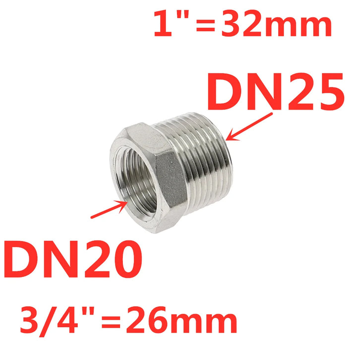 Boccola riduttore cuore tonificante 1/8 "1/4" 3/8 "1/2" BSP Filettatura maschio/femmina SS304 Raccordi per tubi in acciaio inossidabile per acqua Gasolio