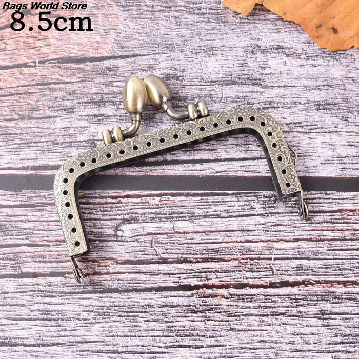 1PCS Bronzo FAI DA TE Borsa Manico Della Borsa di Monete Borse In Metallo Bacio Catenaccio di Blocco Telaio Nuovo di Modo Manico 8.5/10.5/12.5/15/16/18/20 centimetri