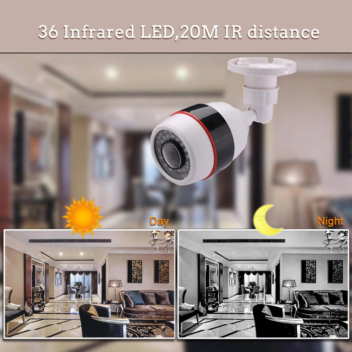 Hamrolte 5MP CCTV Camera 5MP 1.7MM Obiettivo Fisheye Telecamera panoramica AHD da 180 gradi Visione notturna Telecamera bullet esterna impermeabile