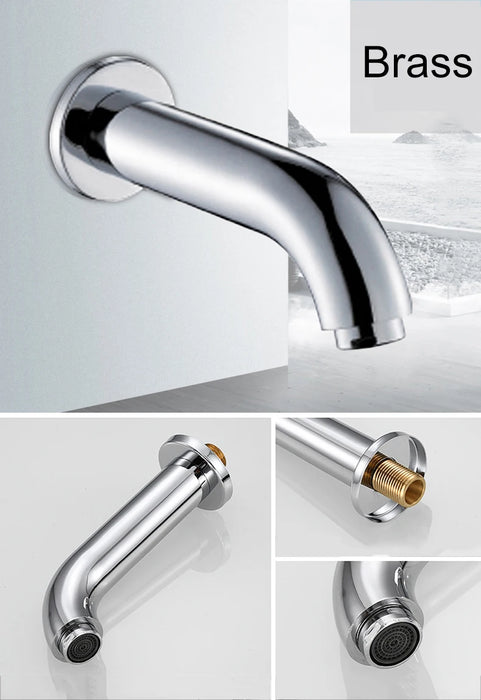 BECOLA Beccuccio per rubinetto a parete Beccucci quadrati e rotondi in ottone cromato/nero Accessori per rubinetti per doccia a cascata