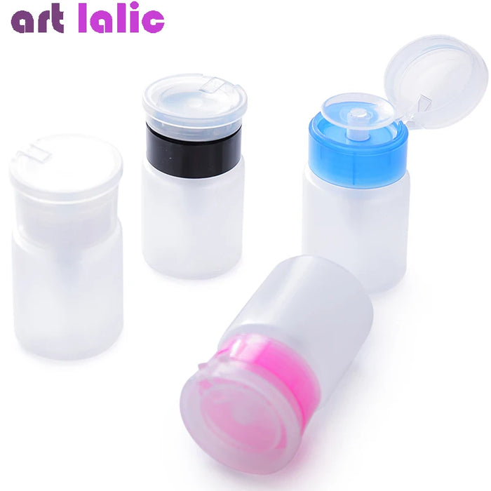 Mini dispenser per nail art da 75 ml, bottiglia vuota, gel acrilico, detergente per rimozione smalto, contenitore per liquidi, piccola pressione