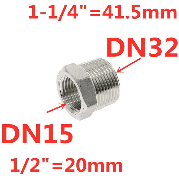 Boccola riduttore cuore tonificante 1/8 "1/4" 3/8 "1/2" BSP Filettatura maschio/femmina SS304 Raccordi per tubi in acciaio inossidabile per acqua Gasolio