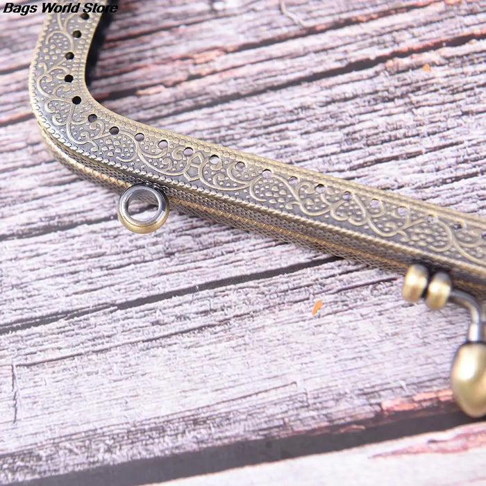 1PCS Bronzo FAI DA TE Borsa Manico Della Borsa di Monete Borse In Metallo Bacio Catenaccio di Blocco Telaio Nuovo di Modo Manico 8.5/10.5/12.5/15/16/18/20 centimetri