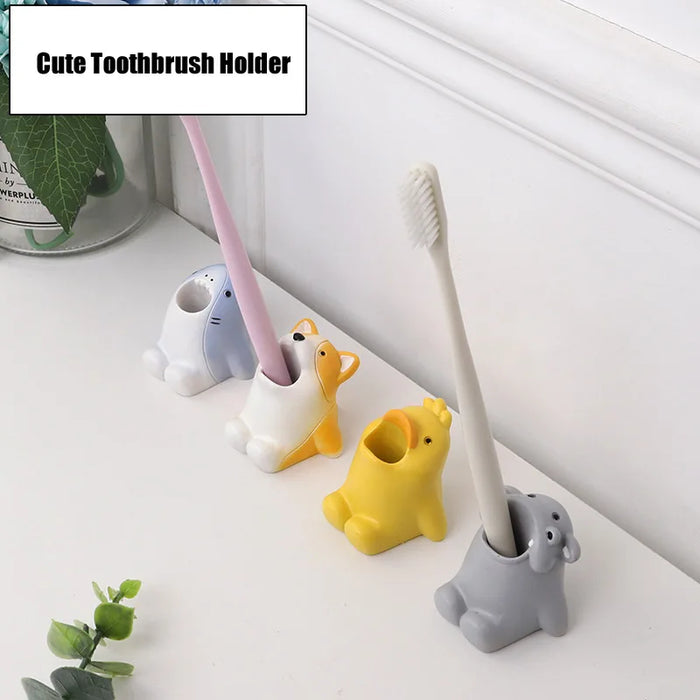 Mini simpatico portaspazzolino in ceramica, supporto multifunzione, portapenne per trucco, per la decorazione del bagno di casa