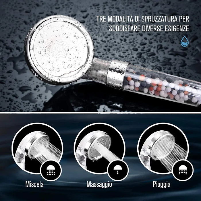 ZhangJi 3 modalità doccia da bagno soffione doccia a getto regolabile ad alta pressione risparmio idrico bagno filtro anionico doccia ugello SPA