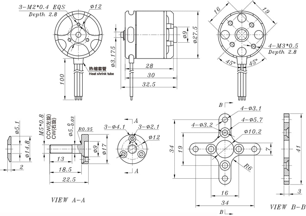 Sunnysky X2212 980KV/1250KV/KV1400/2450KV 2-4S motore Brushless (albero corto) per quadricottero aerobatico RC multirotore