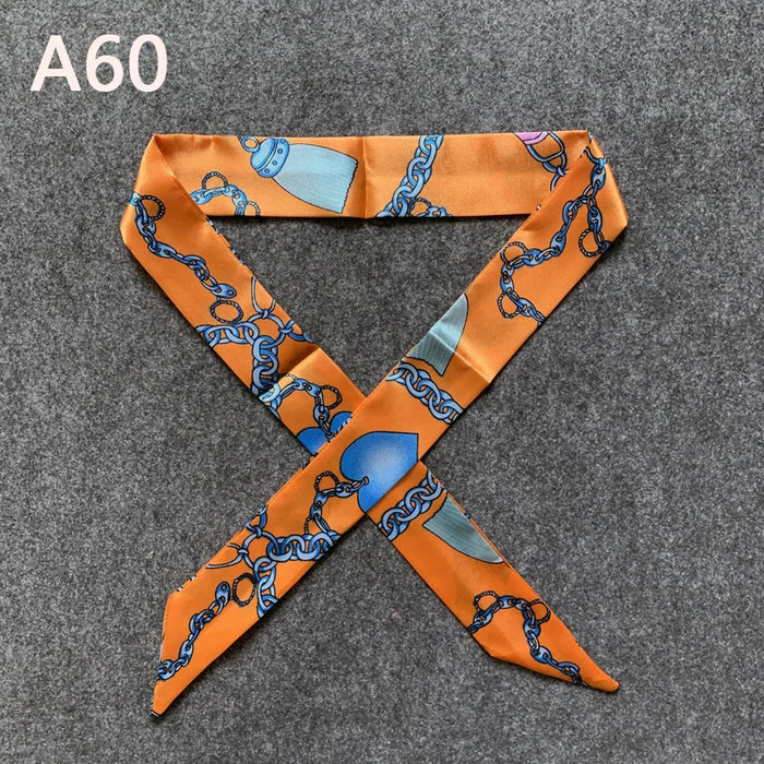 Nuova seta piccola donna moda sciarpa borse per capelli maniglia decorazione cravatta multifunzione nastro a mano sciarpa 4 * 100 cm M30