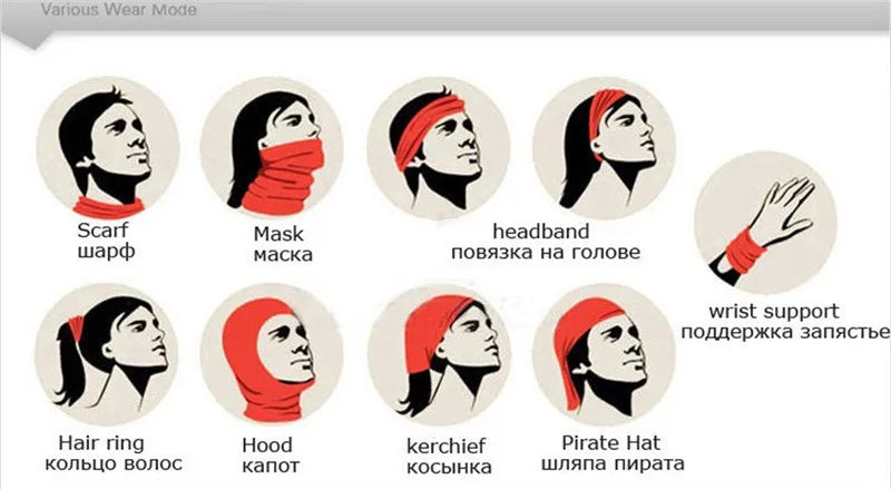 New Fashion Fascia per capelli Sciarpa Anello magico Collo Drago Bandana Varietà Turbante Cappuccio Multi funzione Tubolare senza cuciture per moto