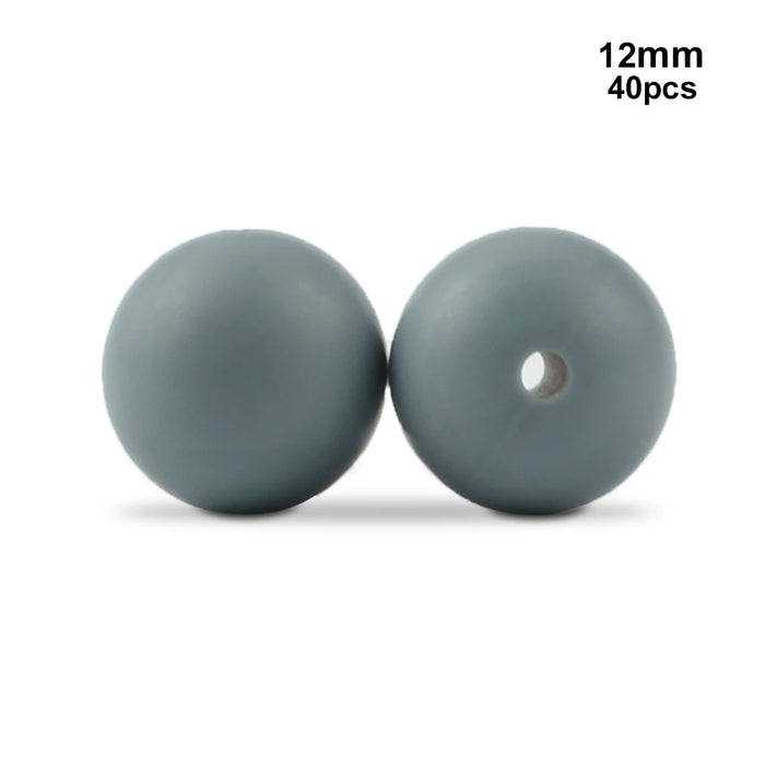 LOFCA 40 pz 12mm Perle di Silicone Dentizione Masticare Perline Food Grade Massaggiagengive Collana BPA Libero Gioielli Fai Da Te Bambino Massaggiagengive Giocattolo Ciuccio
