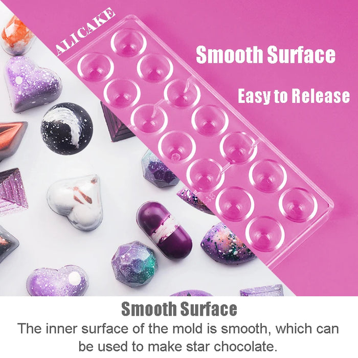 Stampo per cioccolato in policarbonato Stampi professionali per caramelle Bonbon Bar Stampo acrilico Dolciumi Cottura Pasticceria Utensili da forno
