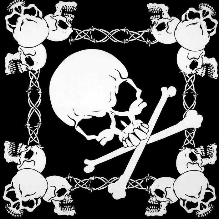 Nuovo Design Moda Hip Hop 100% Cotone Teschio Bandana Sciarpa Quadrata Nero Paisley Fascia per Bicicletta per Donne/Uomini/Ragazzi/Ragazze