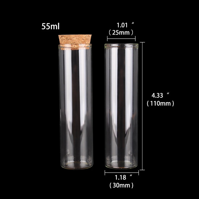 15ml/25ml/30ml/35ml/40ml/45ml/50ml/55ml/60ml/80ml/100ml Piccolo provetta in vetro con tappo in sughero Dragei Barattoli Bottiglie 24 pezzi
