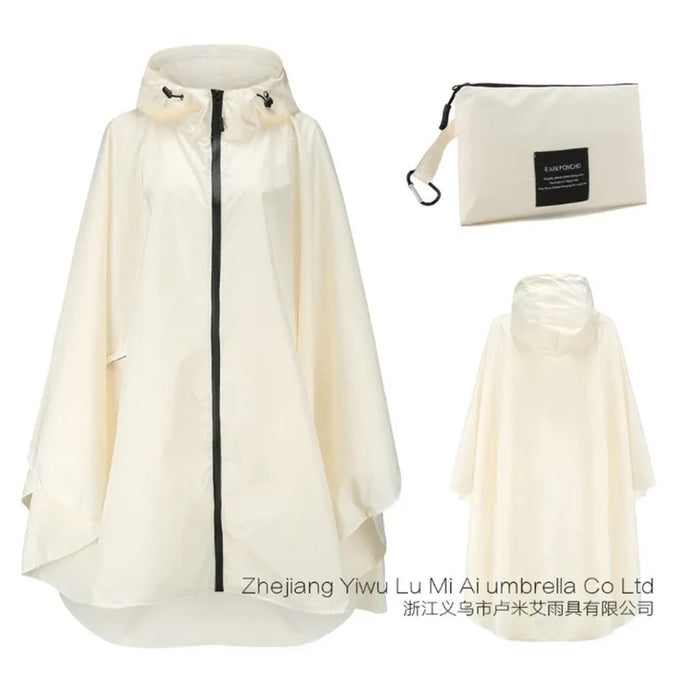 Donna Uomo Poncho Impermeabile Copertura per tenda impermeabile Indossare all'aperto Escursionismo Biker Cappotto antipioggia Giacca con zip Mantello Trench