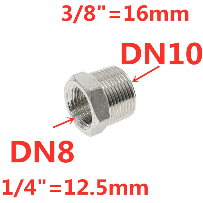Boccola riduttore cuore tonificante 1/8 "1/4" 3/8 "1/2" BSP Filettatura maschio/femmina SS304 Raccordi per tubi in acciaio inossidabile per acqua Gasolio