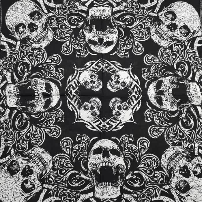 Nuovo Design Moda Hip Hop 100% Cotone Teschio Bandana Sciarpa Quadrata Nero Paisley Fascia per Bicicletta per Donne/Uomini/Ragazzi/Ragazze