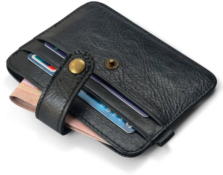 Portafoglio sottile da uomo in vera pelle portafoglio piccolo da uomo Mini borsa portamonete portafoglio sottile Portomonee carteras porta carte da uomo