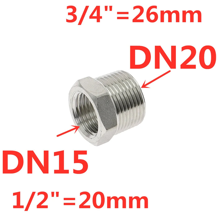 Boccola riduttore cuore tonificante 1/8 "1/4" 3/8 "1/2" BSP Filettatura maschio/femmina SS304 Raccordi per tubi in acciaio inossidabile per acqua Gasolio
