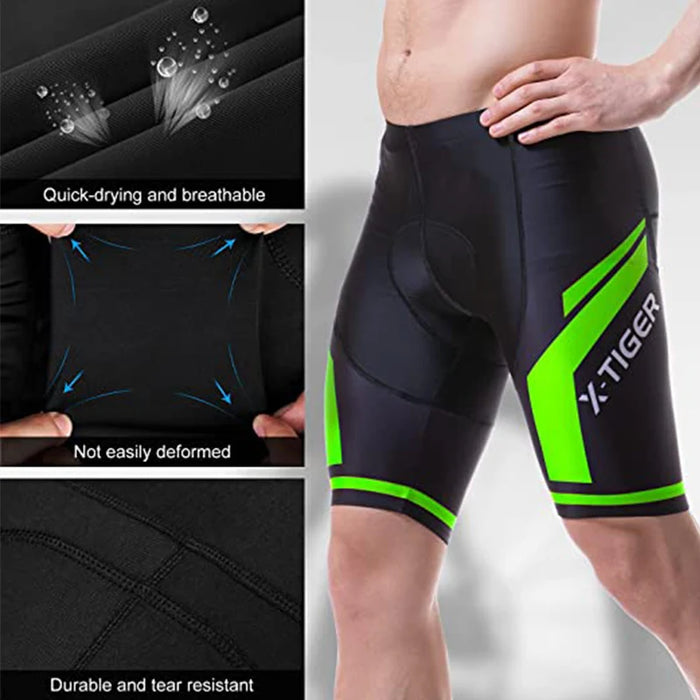 Pantaloncini da ciclismo da uomo X-TIGER pantaloncini da bici antiurto MTB pantaloncini da bicicletta traspiranti estivi con collant con bretelle imbottite in Gel Coolmax 5D