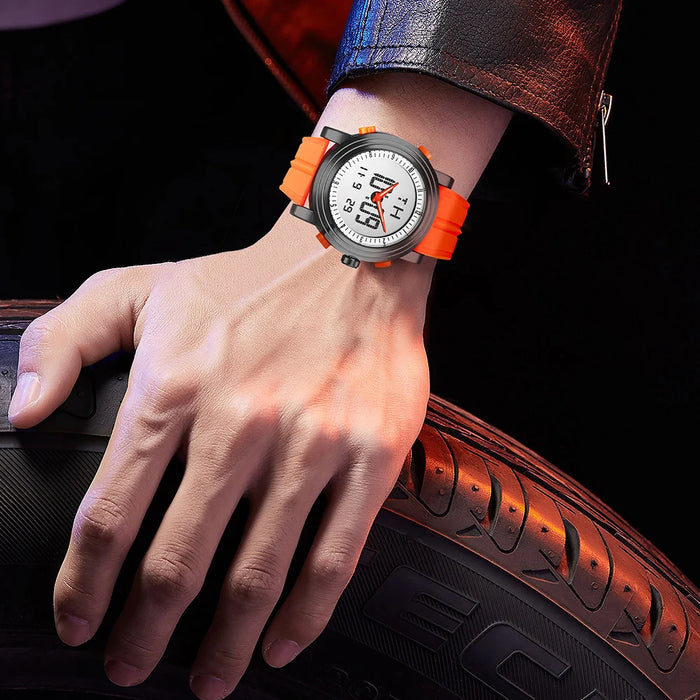 SINOBI orologi sportivi da uomo doppio Display analogico digitale LED orologi da polso al quarzo elettronici da uomo orologio impermeabile multifunzionale