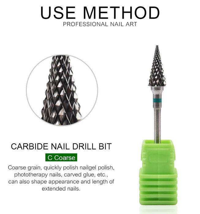 Punta da trapano per unghie Frese in metallo duro Strumento per nail art per manicure elettrica Trapano per unghie Accessori per unghie Rimuovi strumenti per gel