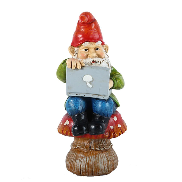 Simpatica statua di gnomo da giardino in resina Zen Naughty Funny Nani Negozio Ornamenti da prato per la scrivania dell'ufficio domestico Decorazione per interni ed esterni Ornamento
