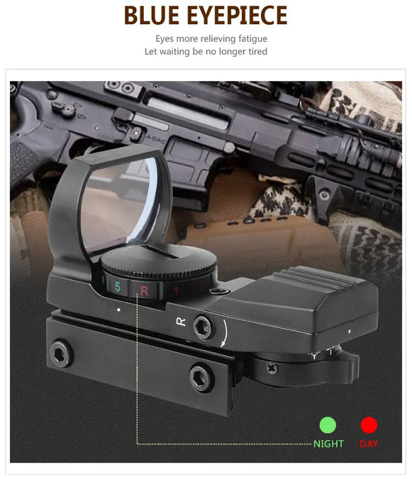 Hot 20mm Rail Cannocchiale da puntamento Ottiche da caccia Olografico Red Dot Sight Reflex 4 Reticolo Scope Collimatore Sight