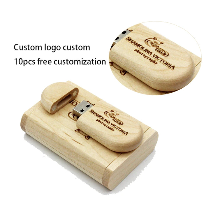 JASTER Logo in legno di alta qualità Incisione Chiavetta USB in legno 4 GB 8 GB 16 GB 32 GB 64 GB Regalo di nozze Scheda di memoria Flash Pen Drive